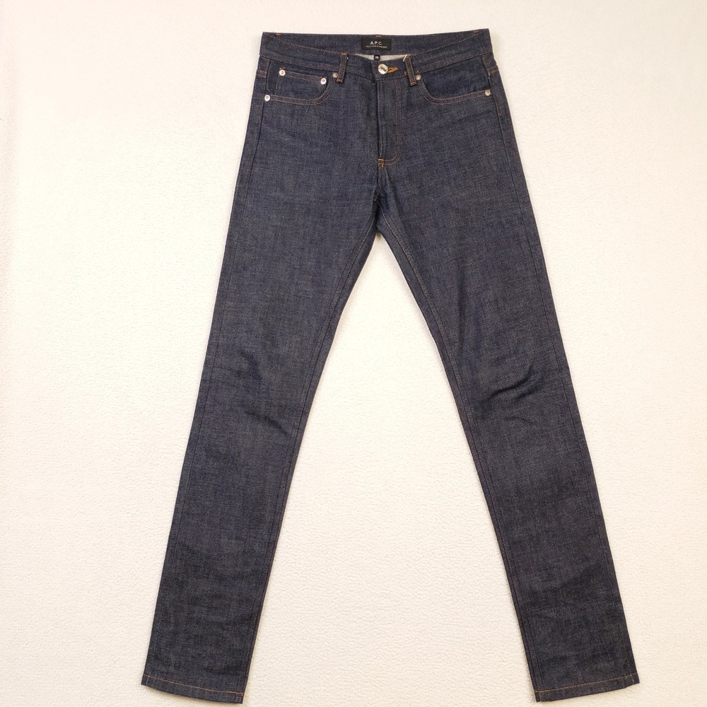 A.P.C. Petit New Standard Jeans Men 28 Indigo Raw Selvedge Denim Slim Button Fly